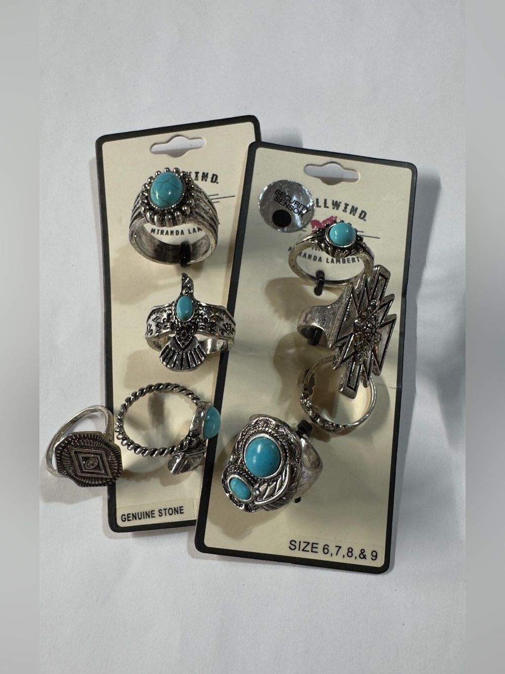 Idyllwind Silver-Tone Turquoise Stackable Ring Set - Blue